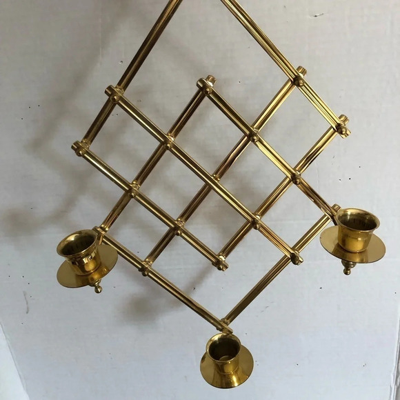 Accordion Style Brass  Candle Wall Sconce - Picture 1 of 6